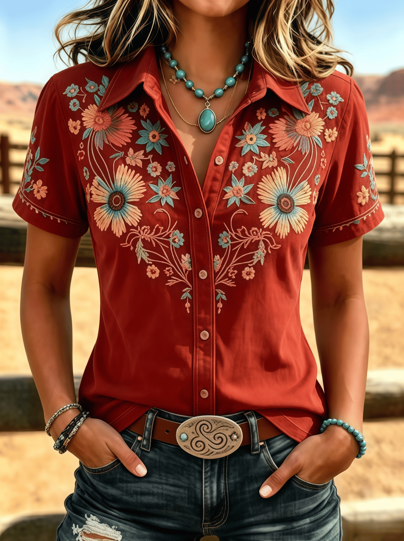 Woman's Western style Printed shirt