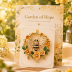 Vintage 3D Bee and Flower Brooch