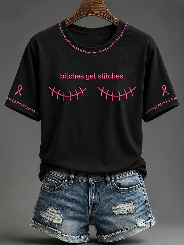 Women's Breast Cancer Awareness Print Top