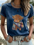 Women'S Western Cartoon Animation Printed T-Shirt