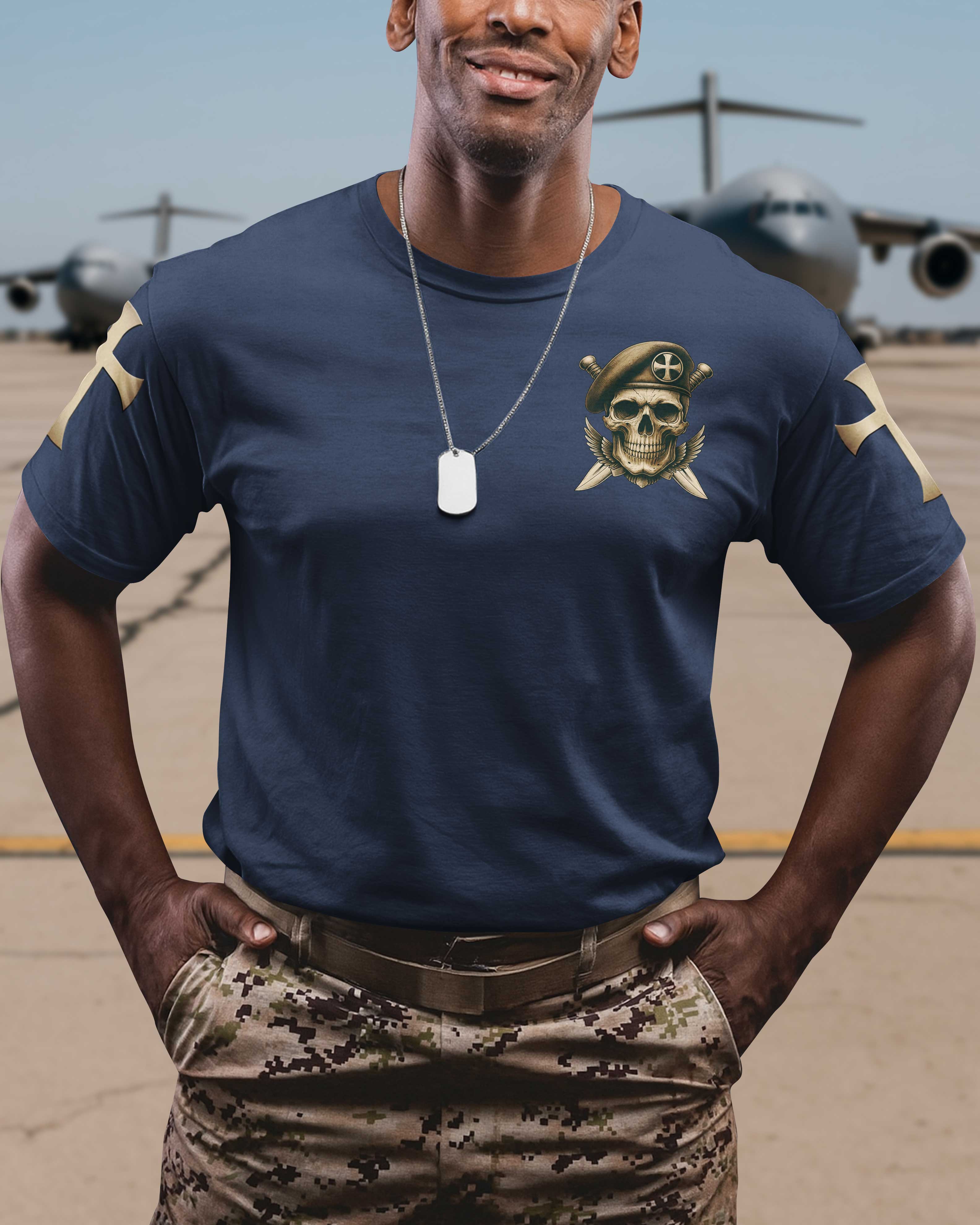 T-shirt « Béni soit l'Éternel, mon rocher, qui exerce mes mains au combat »