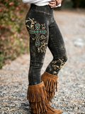 Women'S Western Style Printed Leggings