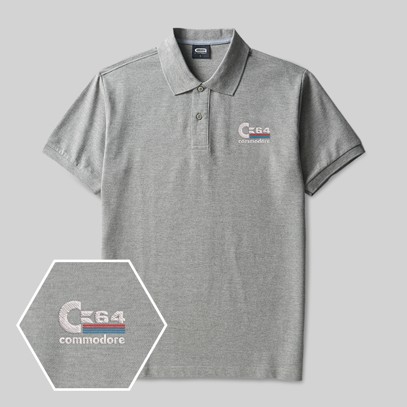 Commodore 64 Geek Embroidered Polo Shirt