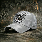 Unisex Retro Camouflage Patriotic Art Print Casual Baseball Cap