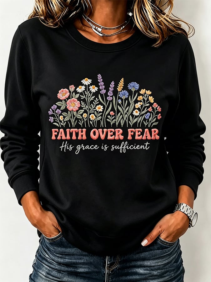Parte superior con estampado de fe para mujer
