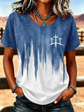 Women's Western Faith-Print Casual T-Shirt