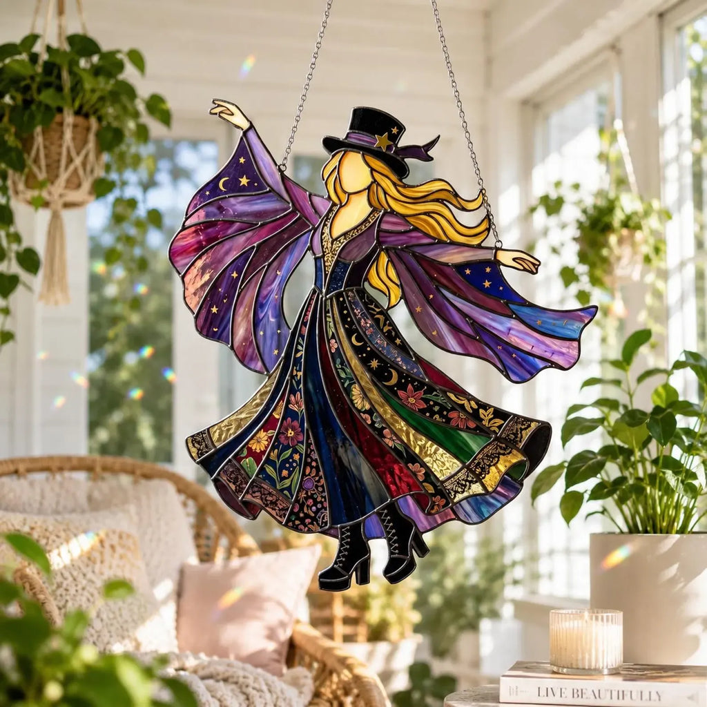 💥💃 Stevie Nicks 🤘 Handmade Stained Glass Spinning Suncatcher