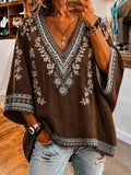 Women'S Casual Retro Print Top
