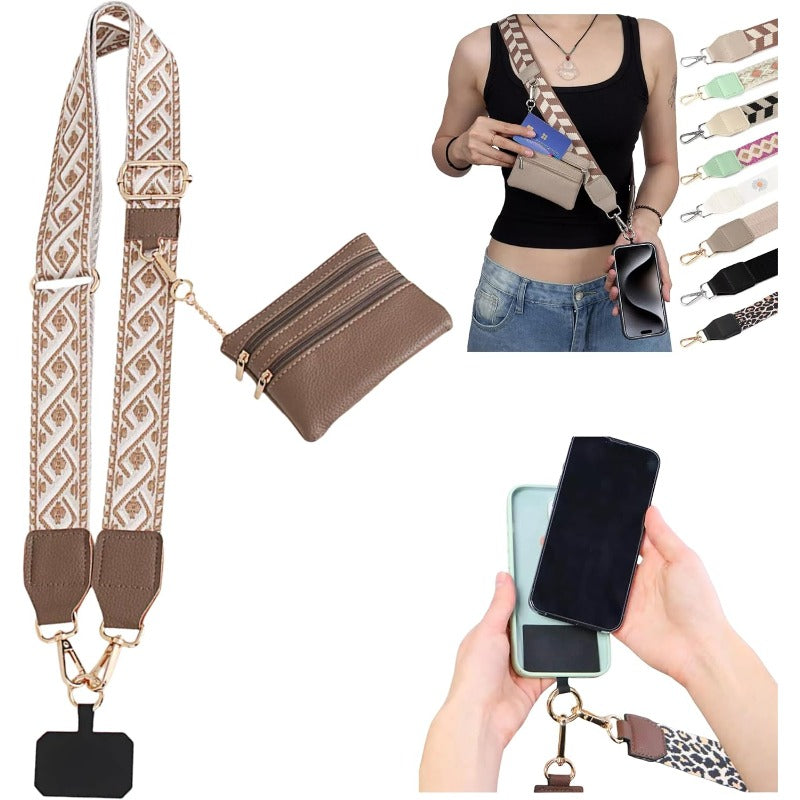 Stylish Crossbody Phone Lanyard with Detachable Mini Wallet