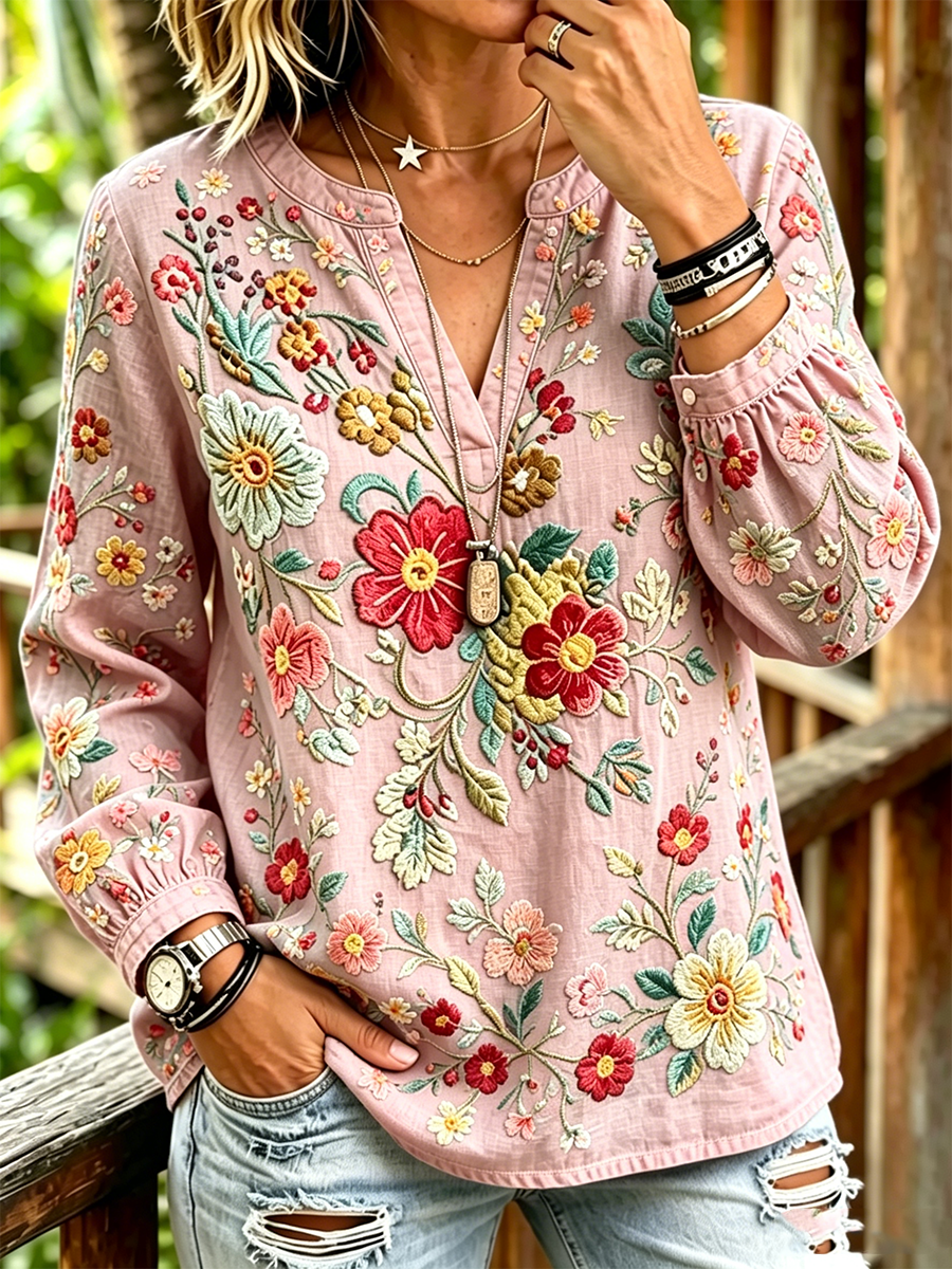 Women'S Casual Floral Print Top