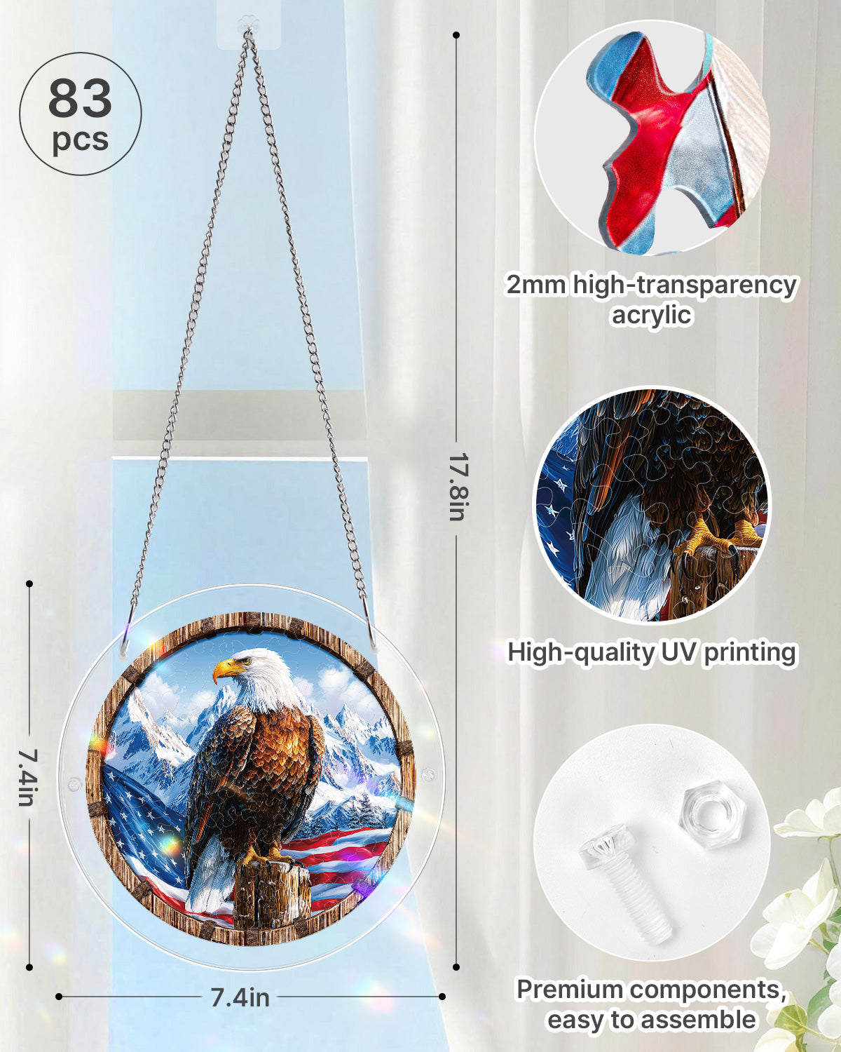 Wings of Freedom Light Suncatcher-Acrylic Window Art