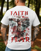 Ganzflächiges T-Shirt „Glaube statt Angst“