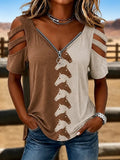 Women's Casual Printed Off-Shoulder Top