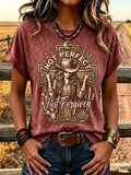 Women'S Western-Style Retro Faith Print  T-Shirt