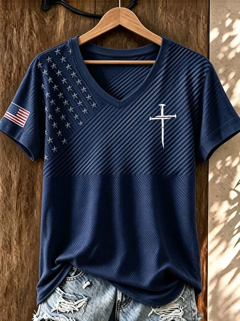 Damen Retro T-Shirt mit Faith-Print