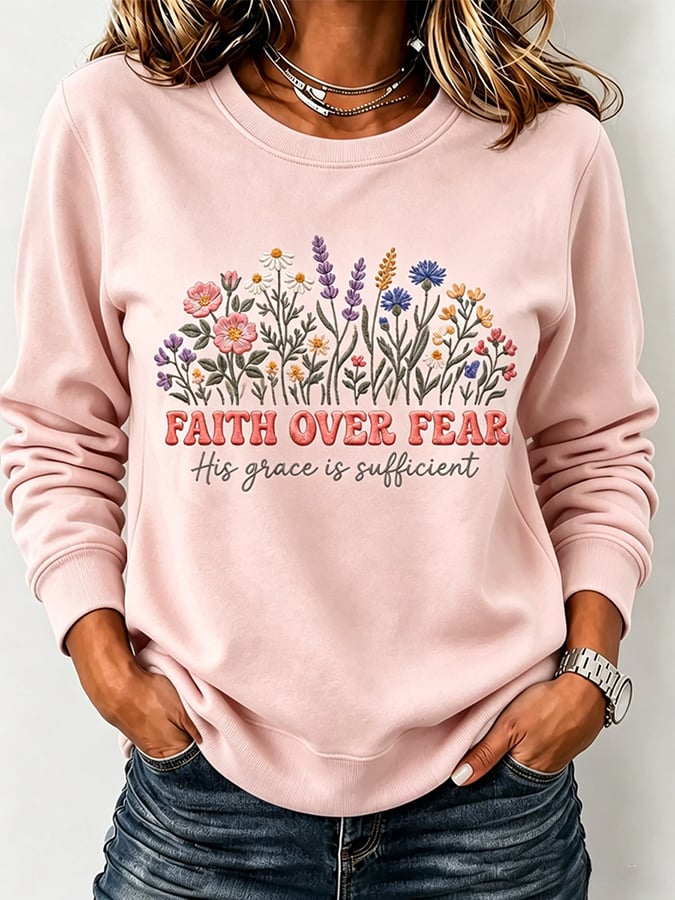 Parte superior con estampado de fe para mujer