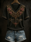 Damen T-Shirt mit „God's Daughter“-Print