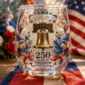 America 250 Liberty Bell Patriotic Glass Cup