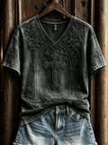 Retro T-Shirt mit Faith-Print für Damen