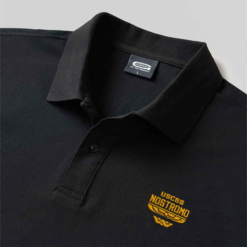 Alien Space Freighter Geek Embroidered Polo Shirt