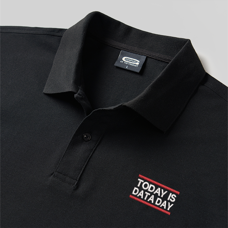 Today Is Data Day besticktes Polo-Shirt