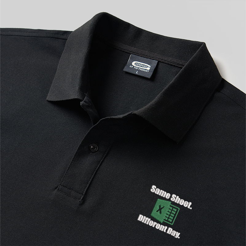 Same Sheet Different Day Geek Embroidered Polo Shirt