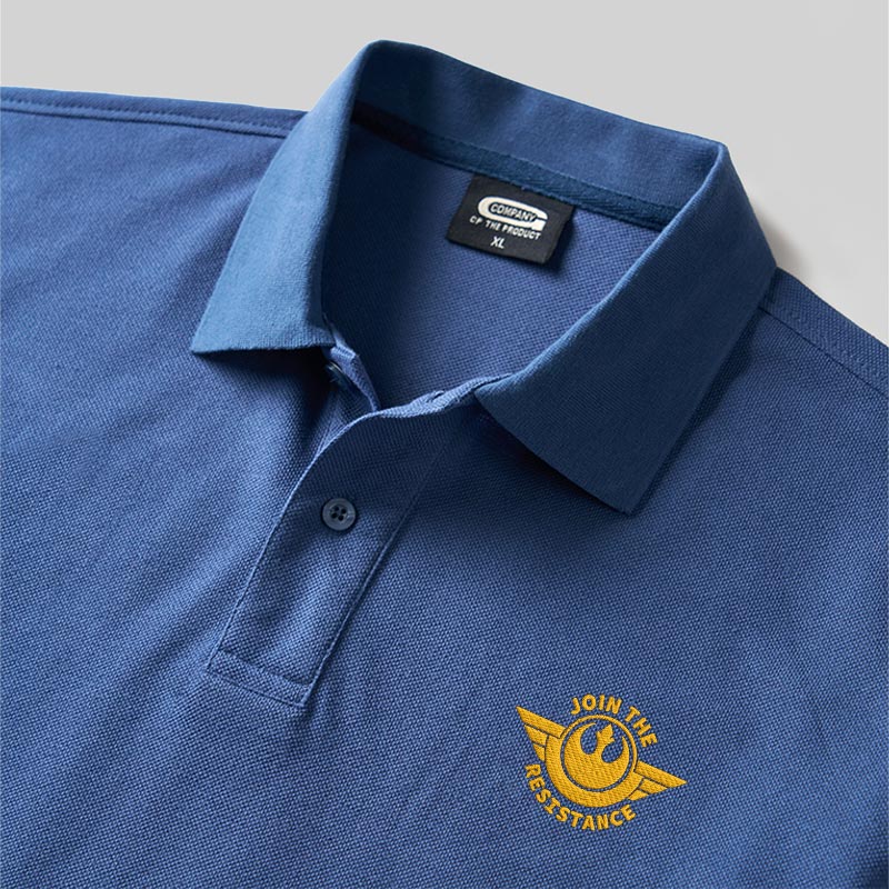 Join The Resistance Geek Embroidered Polo Shirt