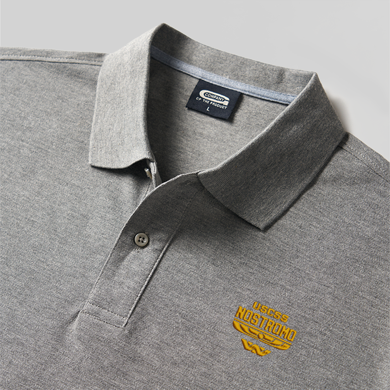 Alien Space Freighter Geek Embroidered Polo Shirt
