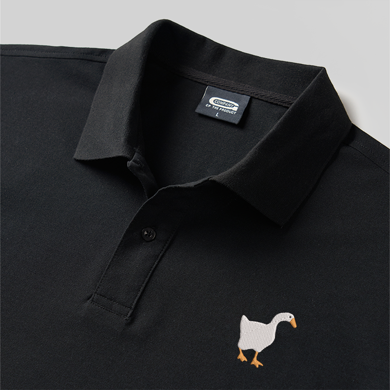 Goose Geek Embroidered Polo Shirt