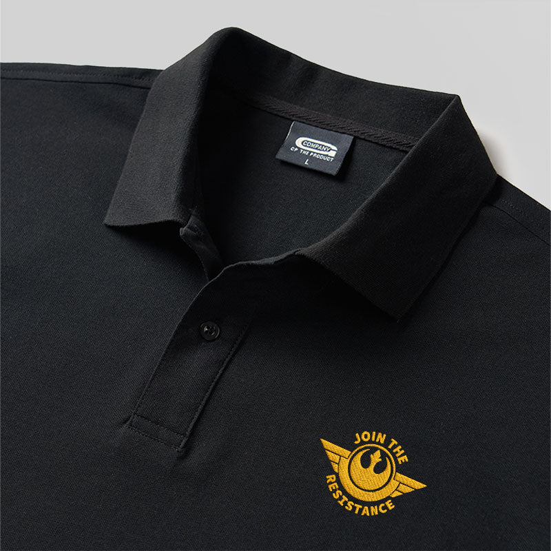 Join The Resistance Geek Embroidered Polo Shirt
