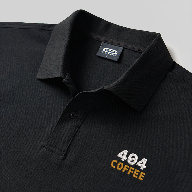 404 Coffee Geek Embroidered Polo Shirt