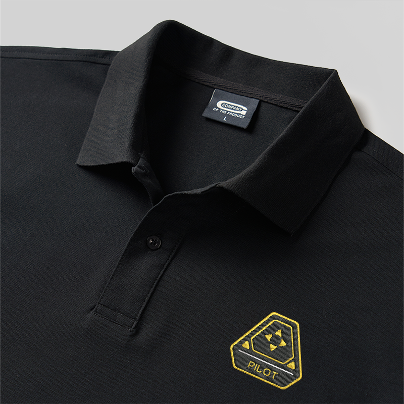 Pilot (Alien) Geek Embroidered Polo Shirt