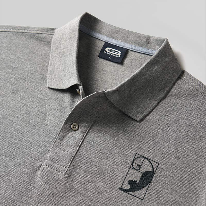 Fibonacci's Cat Geek Embroidered Polo Shirt