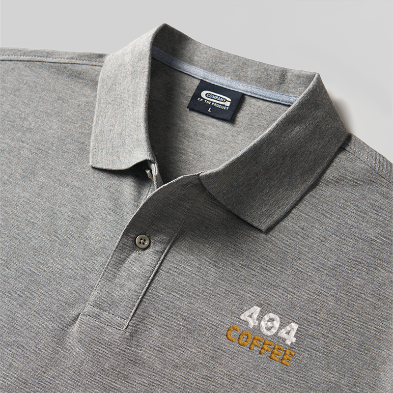 404 Coffee Geek Embroidered Polo Shirt