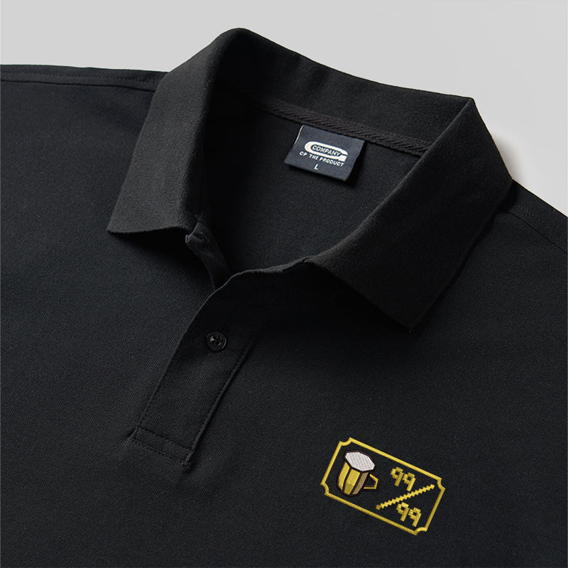 Personalized Pixel Skill 2 Geek Embroidered Polo Shirt