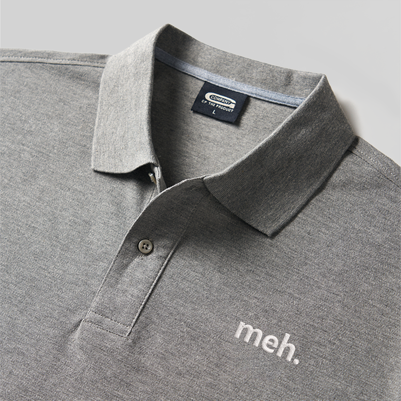 Meh. Geek Embroidered Polo Shirt