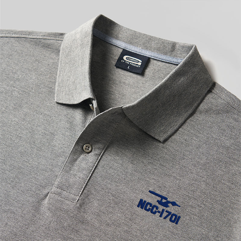 Scifi Spacecraft Geek Embroidered Polo Shirt