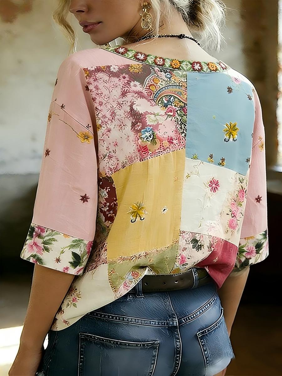 Women'S Casual Cotton Linen Top