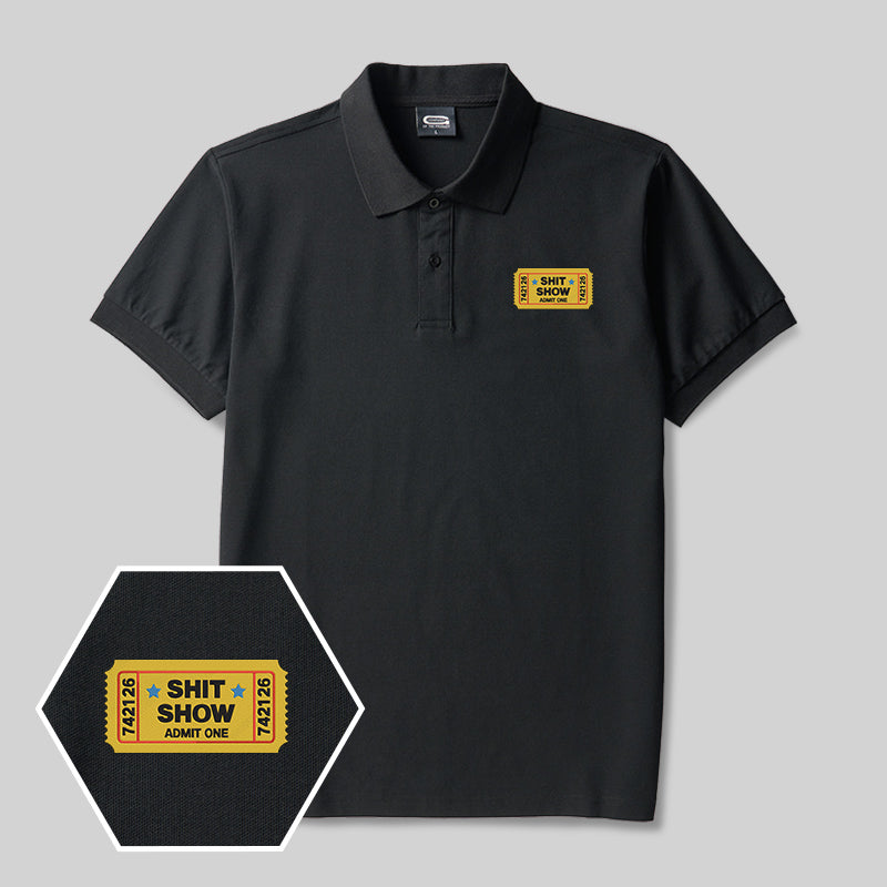 Shit Show Geek Embroidered Polo Shirt