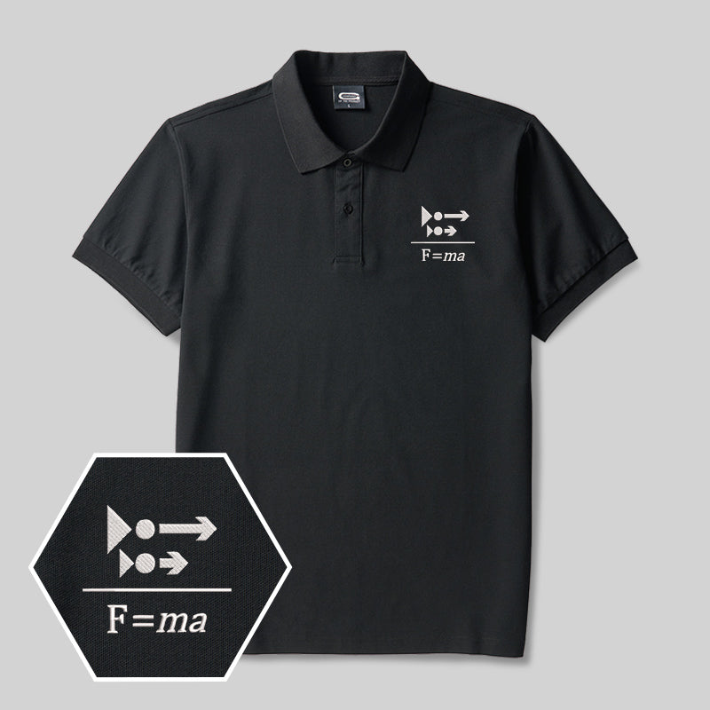 Newton’s Push Geek Embroidered Polo Shirt