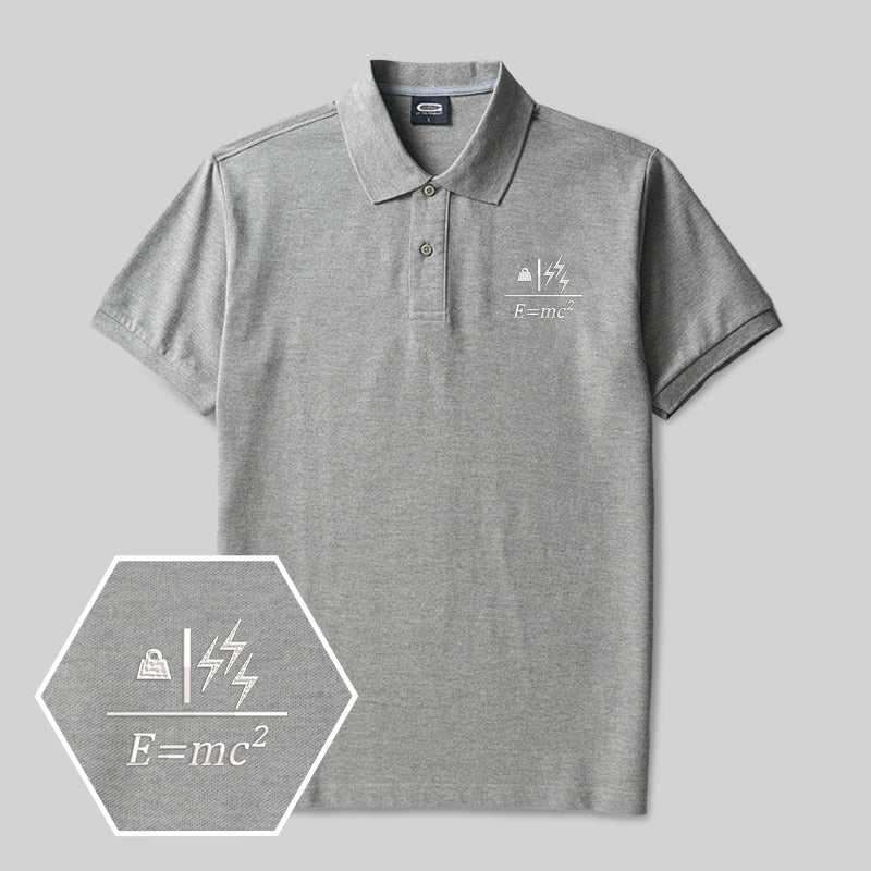 Mass to Energy Geek Embroidered Polo Shirt