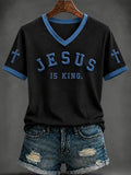 Damen T-Shirt mit Glaubens-Aufdruck, leger