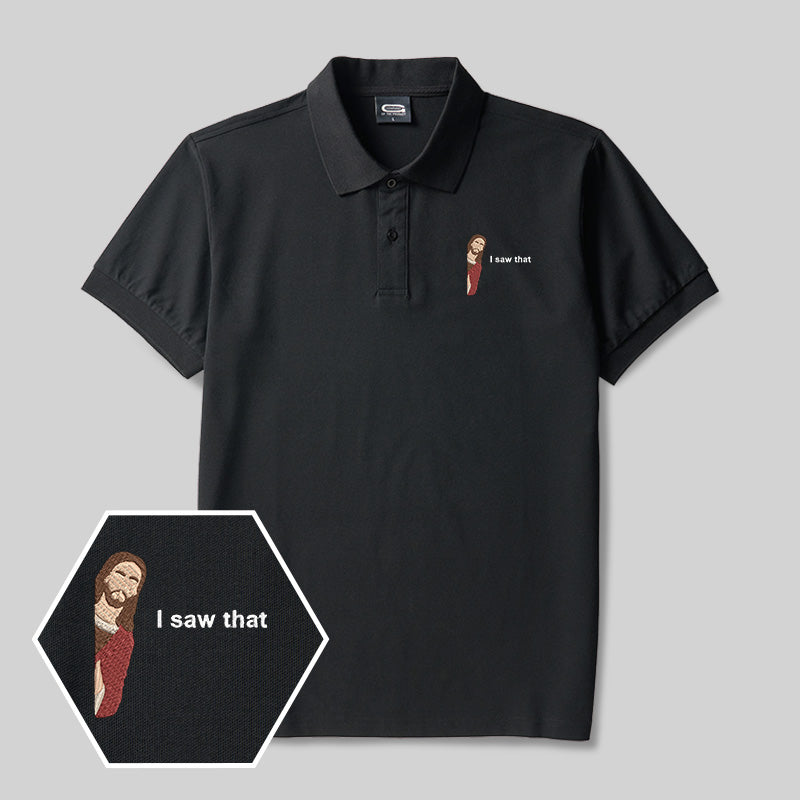 I Saw That Geek Embroidered Polo Shirt