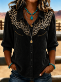 Women'S Western Style Cross Retro Printed Shirt