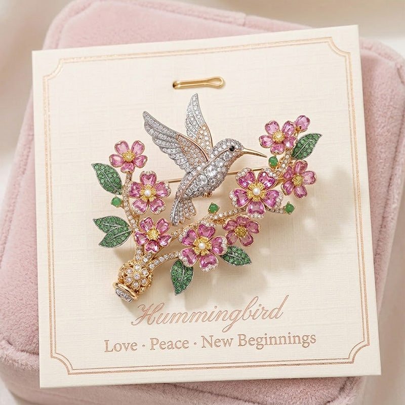 Hummingbird Blossom Brooch