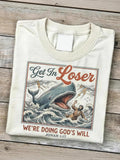 Damen T-Shirt mit Rundhalsausschnitt, Kurzarm und „Faith“-Print
