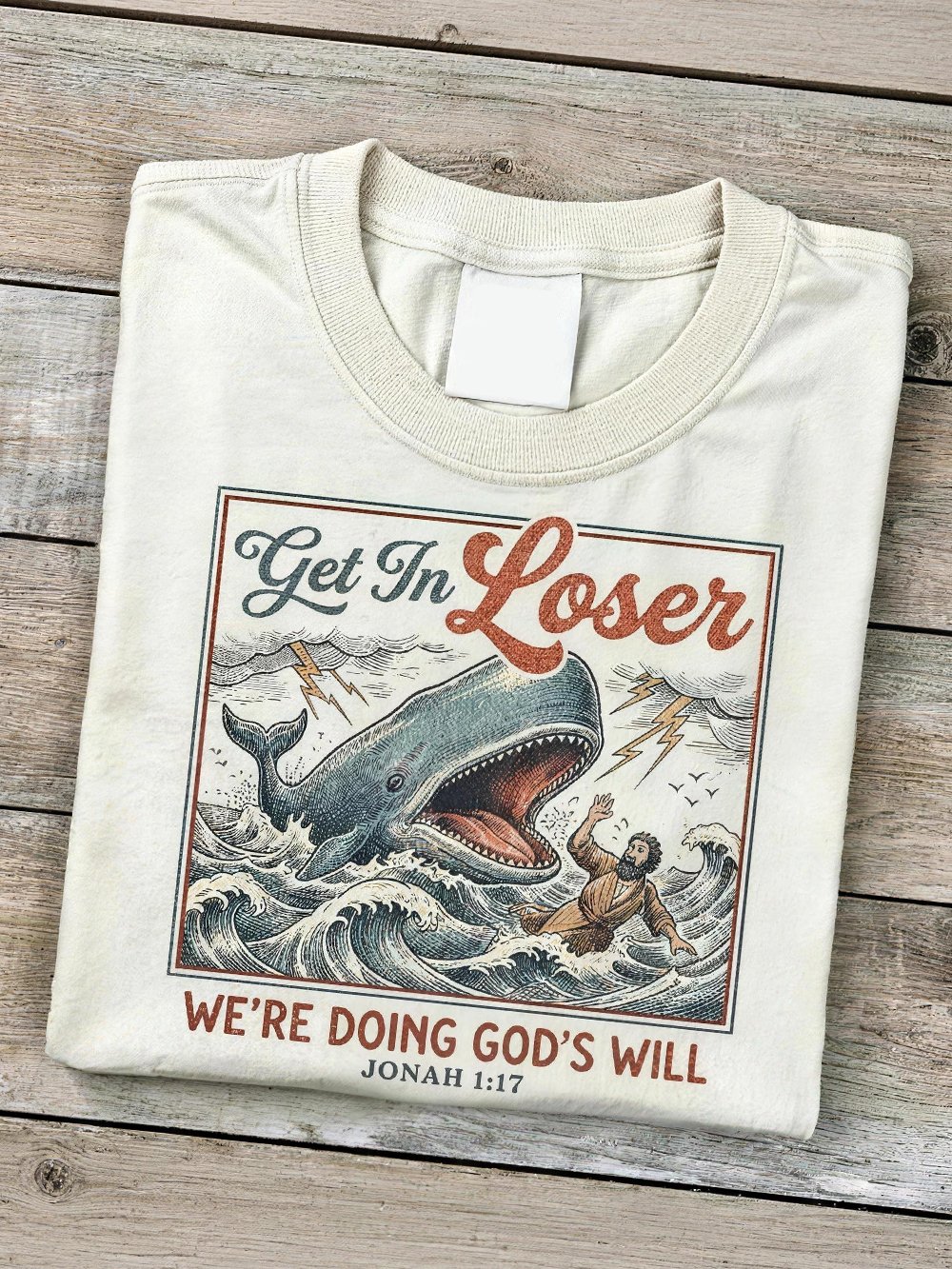 Damen T-Shirt mit Rundhalsausschnitt, Kurzarm und „Faith“-Print