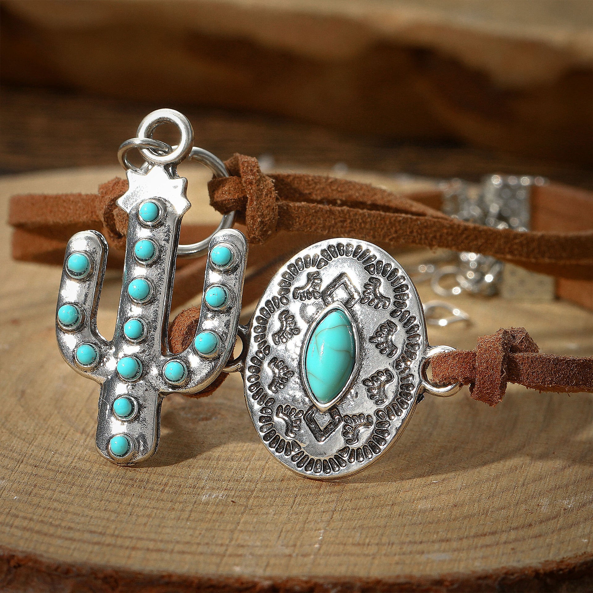 Vintage West Bohemian Turquoise Bracelet Set