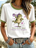Damen-T-Shirt mit „Jesus Thinks I'm A Delight“-Aufdruck, lässig