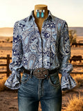 Women's Vintage Western Floral Shirt